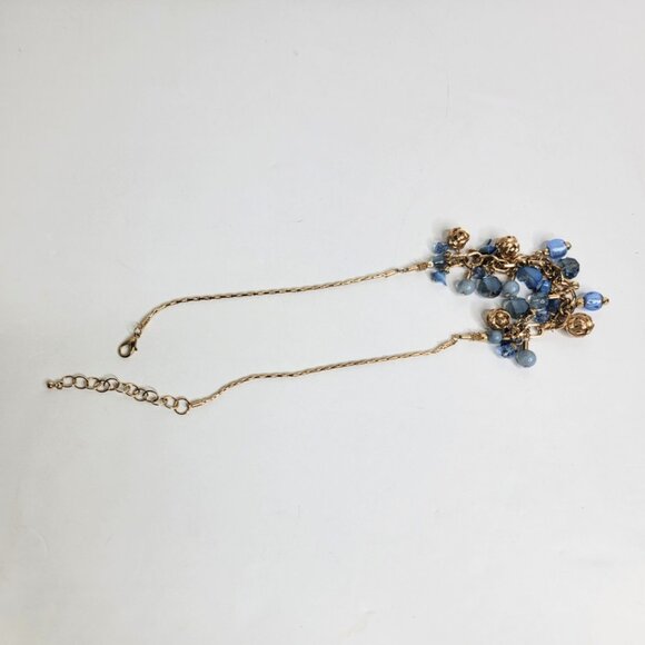 Vintage Blue Bead Gold Tone 23 in Necklace - VTG - Picture 6 of 7
